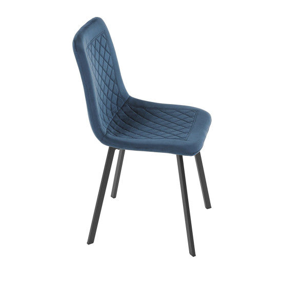 Autronic - Židle jídelní, modrý samet, kov černý mat - DCL-973 BLUE4