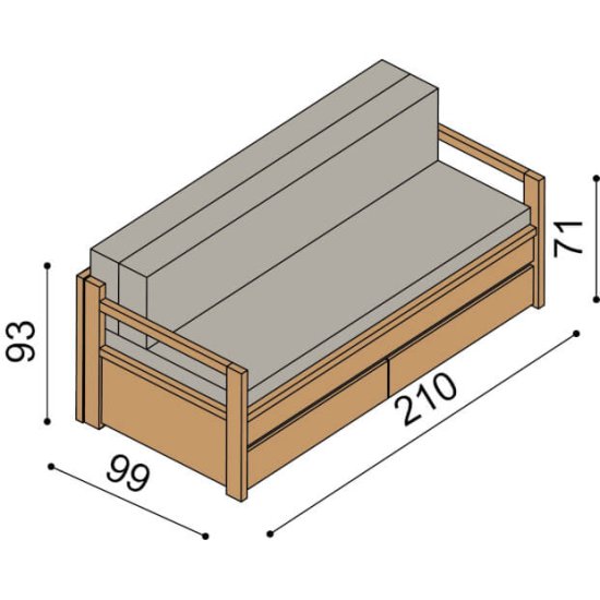 Rozkladacia posteľ DIANA (s matracmi)